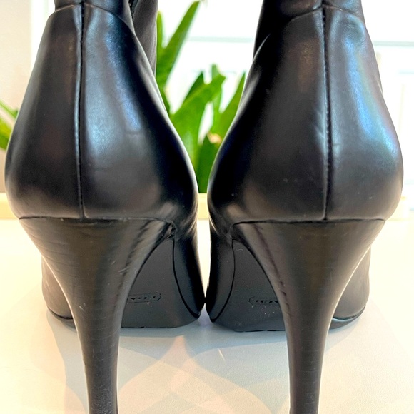 COACH BETHIE Smooth Nappa Boots - 8.5B Black 3.5 inch heel NWOT - Picture 12 of 14